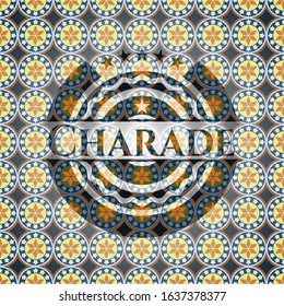 Charade arabesque style emblem. arabic decoration.