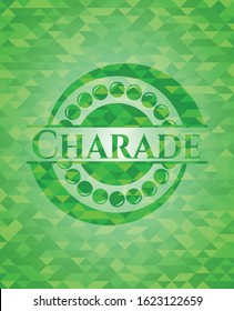 Charade green mosaic emblem. Vector Illustration. Detailed.