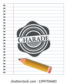 Charade pencil strokes emblem. Vector Illustration. Detailed.