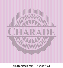 Charade retro pink emblem. Detailed design. 