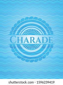 Charade water wave representation emblem. Vector Illustration. Detailed.