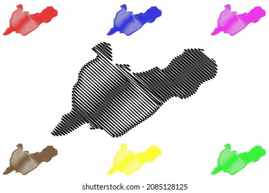Charaideo district (Assam State, Republic of India) map vector illustration, scribble sketch Charaideo map