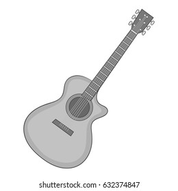 Charango icon in monochrome style isolated on white background vector illustration