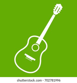 Charango icon white isolated on green background. Vector illustration