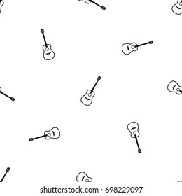 Charango pattern repeat seamless in black color for any design. Vector geometric illustration