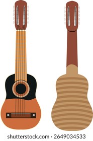 Charango visto da frente e de trás Isolado