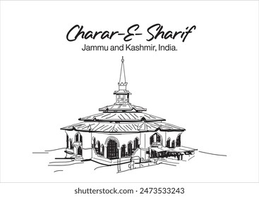 Charar-e-Sharief shrine dedicated to Kashmiri muslim Sufi saint Nund Rishi, also known as Sheikh Noor-ud-Din Noorani, Srinagar