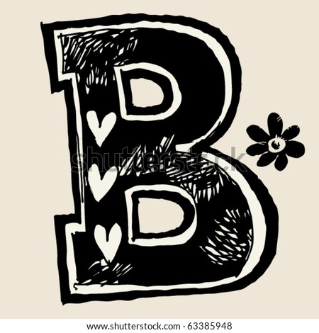 Charcoal Alphabet Doodle B Stock Vector (Royalty Free) 63385948 ...