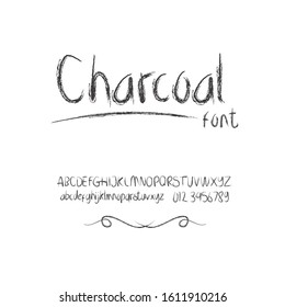 charcoal alphabet hand draw font