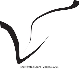 Conjunto de iconos vectoriales de flechas de carbón. Dibujado a mano alzada diferentes líneas curvas, remolinos flechas. Dibujo de marcador de garabatos, manchas de tiza negra.