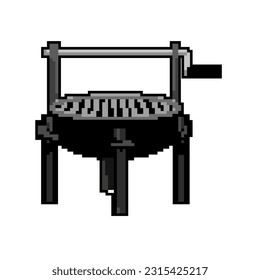 charcoal barbecue grill game pixel art retro vector. bit charcoal barbecue grill. old vintage illustration