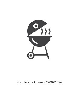 Charcoal barbecue grill icon vector, bbq solid flat sign, pictogram isolated on white, logo illustration