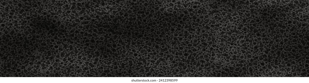 Charcoal black foam sponge seamless pattern. Synthetic material with bubble texture. Background made of vinyl acetate sheet. Bathtub or shower cleaner. Vector illustration.