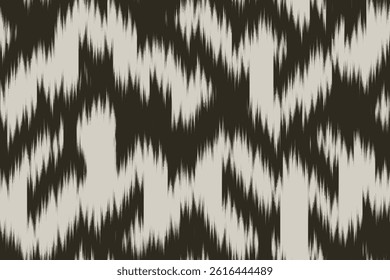 Charcoal black ivory ikat jagged edge, ornament endless colorful stripe blurred pattern fashion textile beautiful ethnicity ogee print canvas abstract dynamic grunge cloth fabric hand draw art