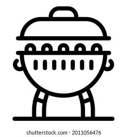 Charcoal brazier icon. Outline charcoal brazier vector icon for web design isolated on white background