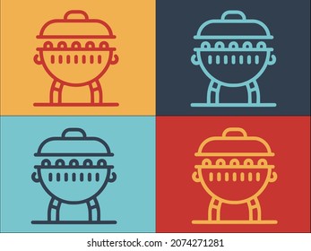 Charcoal Brazier Logo Template, Simple Flat Icon of brazier,charcoal,cooking