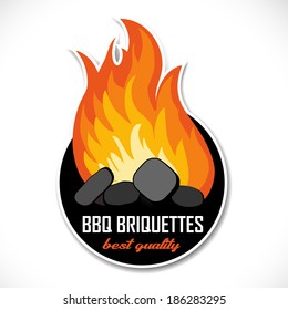 Charcoal briquettes icon template. Ready for your barbeque or grill design.