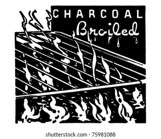 Charcoal Broiled - Retro Ad Art Banner