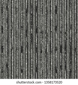 Charcoal Broken Striped  Textured Distressed Background. Seamless Pattern.