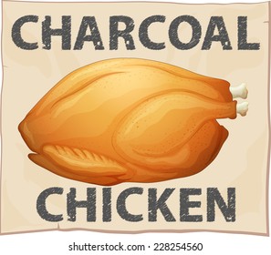 Charcoal Chicken Poster With Text