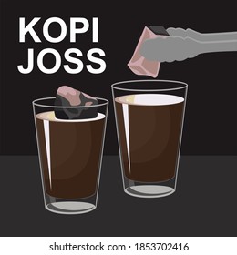 El café con carbón vegetal o Kopi Joss es un café típico de Yogyakarta servido con carbón vegetal.