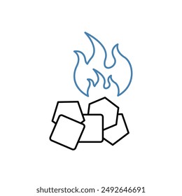 icono de línea de concepto de carbón. Ilustración de elemento simple. Diseño de símbolo de esquema de concepto de carbón.