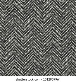 Charcoal Dashed Herringbone Grain Stroke Textured Background. Seamless Pattern.