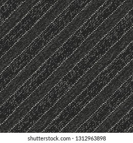 Charcoal Diagonal Striped Melange Textured Background. Seamless Pattern.