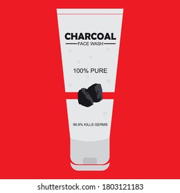 charcoal face washlabel design is a piece of paper,plastic film,cloth,metal or other material affixed to a container or product.
