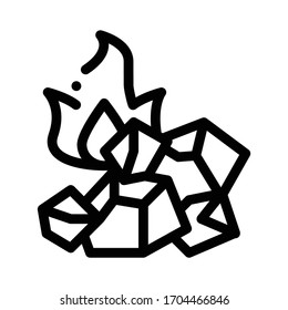 charcoal for fire icon vector. charcoal for fire sign. isolated contour symbol illustration