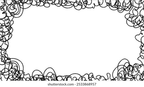 Holzkohlerahmen. Doodle handgezeichneter Rahmen