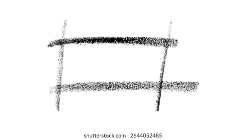 Charcoal Frame Sketch, Grunge Rectangle Border Texture Drawing	
