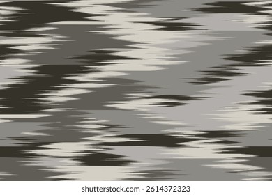 Charcoal grey ikat distorted wave, ornament abstract cloth endless ethnicity stripe print dynamic colorful blur fashion textile canvas hand beautiful seamless ogee fabric grunge draw pattern ethnic