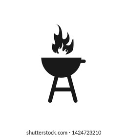 Charcoal Grill Barbeque Icon Design Template Vector Illustration