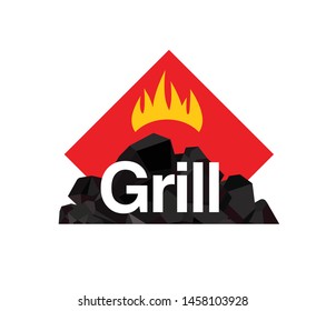 Charcoal Grill icon, logo vector
