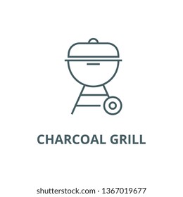 Charcoal grill  line icon, vector. Charcoal grill  outline sign, concept symbol, flat illustration