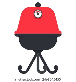 Charcoal grill vector cartoon illustration isolated on a white background.