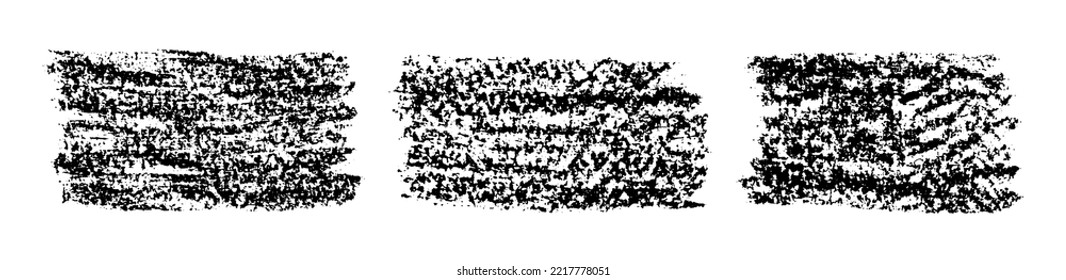 Charcoal grunge backgrounds set. Coal pencil abstract sketches. Charcoal pencil hatches and scribbles. Grungy backdrops collection.