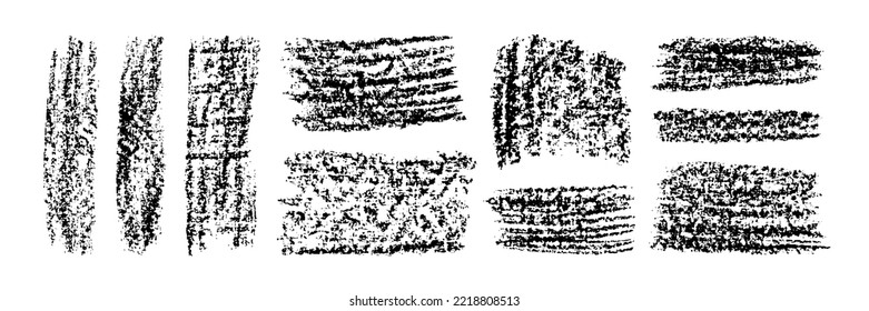 Montaje de fondo de grano de carbón vegetal. Dibujos abstractos de lápiz de carbón. Lápices de carbón vegetal y garabatos. Colección de fondo ondulado.