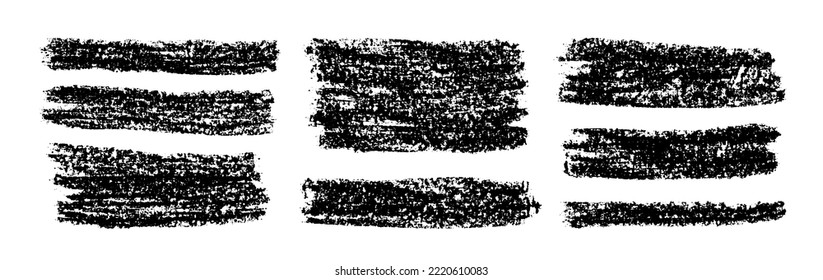 Montaje de fondo de grano de carbón vegetal. Dibujos abstractos de lápiz de carbón. Lápices de carbón vegetal y garabatos. Colección de fondo ondulado.