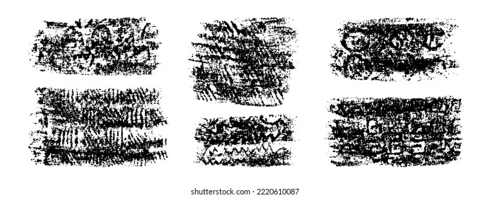 Montaje de fondo de grano de carbón vegetal. Dibujos abstractos de lápiz de carbón. Lápices de carbón vegetal y garabatos. Colección de fondo ondulado.