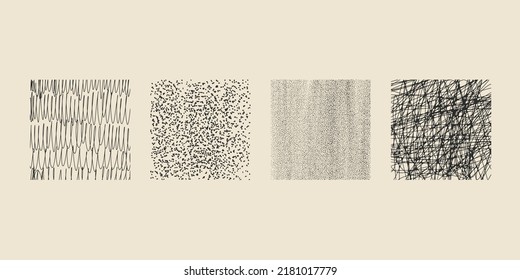 Charcoal Hand Drawn Punctuation and Line Pattern Set