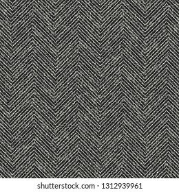 Charcoal Herringbone Grain Stroke Textured Background. Seamless Pattern.