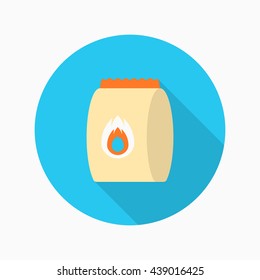 Charcoal icon, Vector flat long shadow design. EPS10