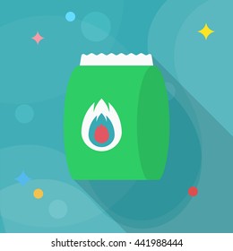 Charcoal icon, Vector flat long shadow design. EPS10