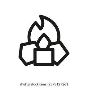 Charcoal icon vector. Linear style sign for mobile concept and web design. Charcoal symbol illustration. Pixel vector graphics - Vector.