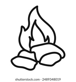 Icono de carbón Vector símbolo o conjunto de signos colección en contorno blanco y negro