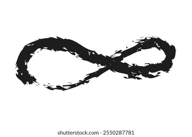 Charcoal infinity sign. Doodle hand drawn.