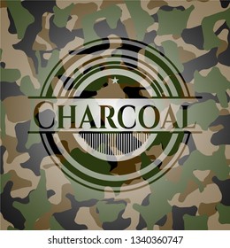 Charcoal on camo texture