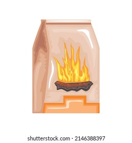 charcoal in paper bag icon